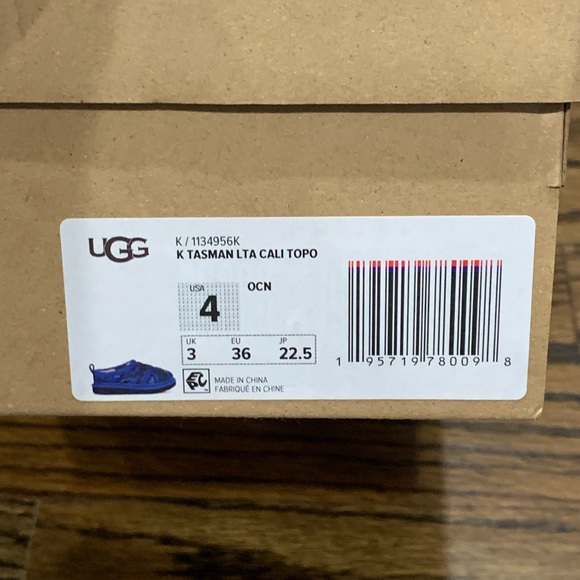 New Ugg Tasman LTA Cali Topo Slippers Ocean Colour Youth Size 4 - Picture 12 of 12